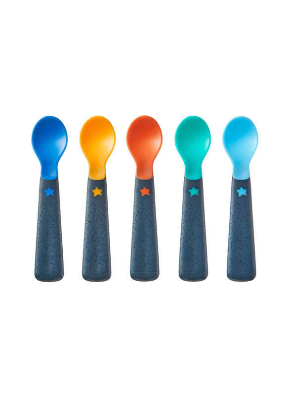 

Tommee Tippee Easigrip Self-Feeding Weaning Spoon, 5 Pieces, 6+ Months, Multicolour