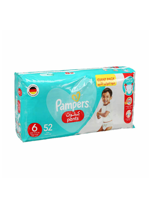 Pampers Pants Diapers, Size 6, Giant Pack, 16-21 Kg, 52 Count