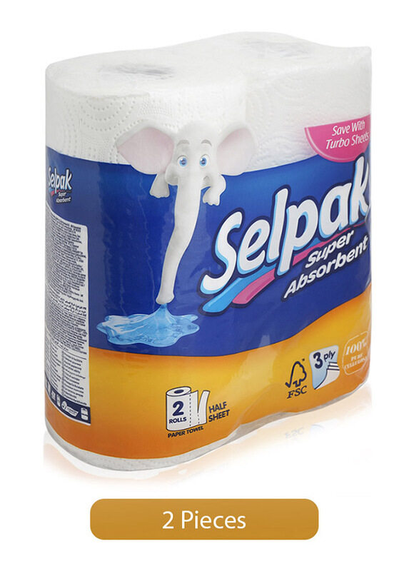 

Selpak Super Absorbent 3 Ply Kitchen Towel Rolls - 2 Pieces