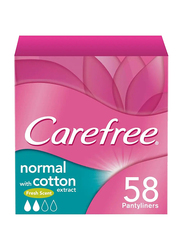 Carefree Cotton Feel Fresh Scented Panty Liners, Pack of 58