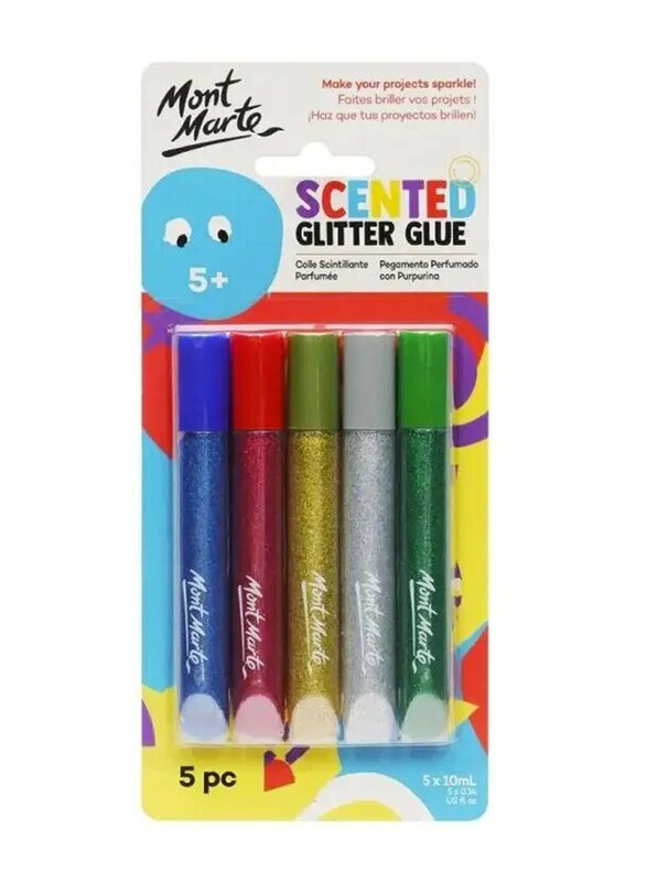 Mont Marte Scented Glitter Glue, 5 Pieces