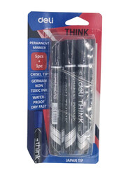 Deli Think Permanent Marker, 6 Pieces, Assorted