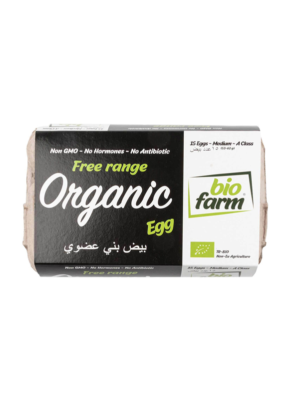 Bio Farm Organic Brown Medium Eggs, 15 Pieces