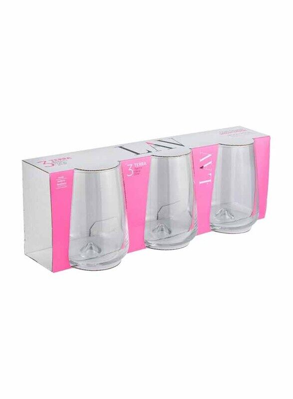 

Lav 590ml 3-Piece Terra Soft Drink Glass Set, Clear
