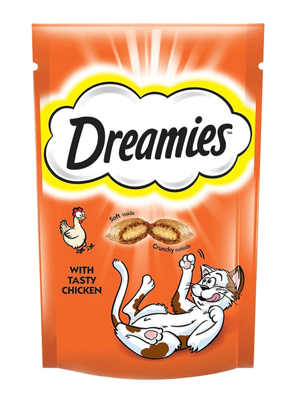 Dreamies Chicken Dry Cat Food, 60g