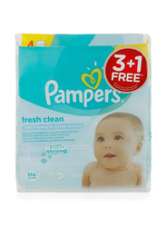 Pampers Fresh Clean Baby Wipes, 4 x 64 Pieces