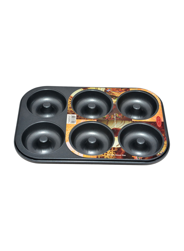 Home Maker 6 Cup Donut Baking Pan, Black