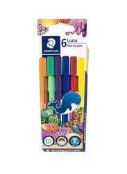 Staedtler 6-Piece Luna Fibre Coloured Tipped Pen, Multicolour