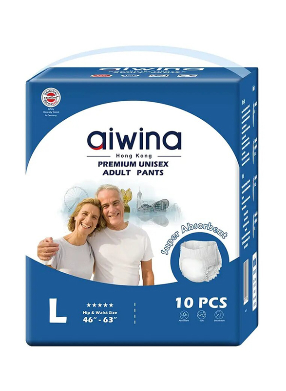 Aiwina Premium Unisex Adult Pants, Large, 10 Pieces