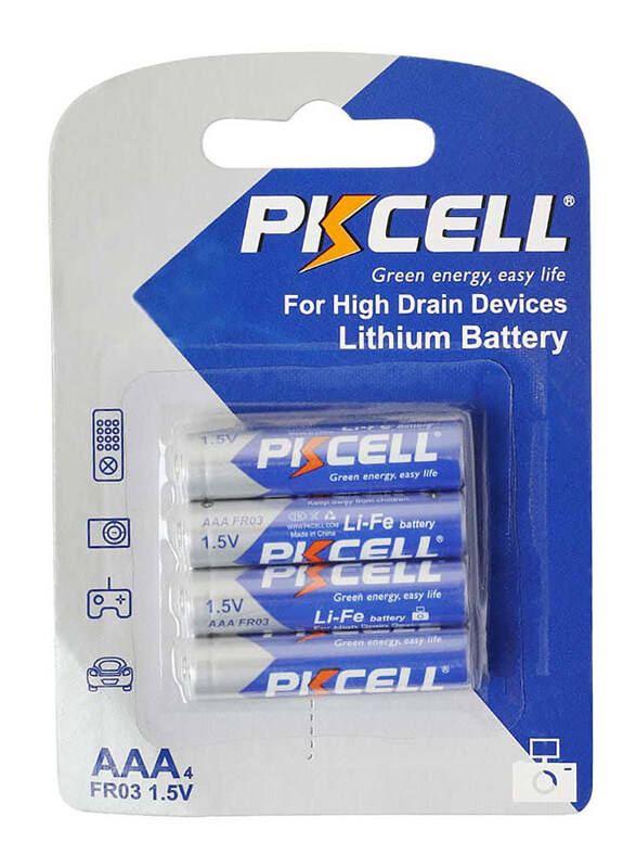 

Pkcell 1.5V AAA Lithium Battery, 4 Pieces, Silver