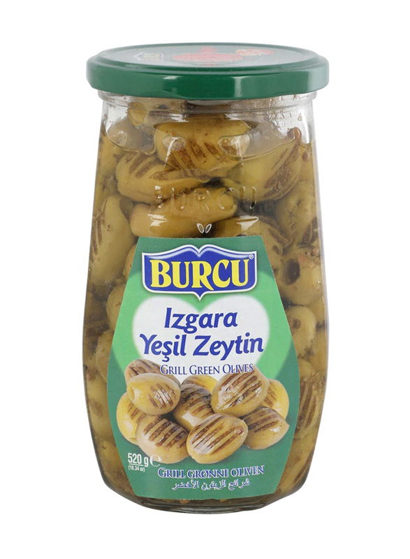 Burcu Izgara Yesil Zytin Grill Green Olives Jar, 520g