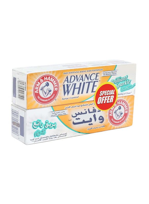 Arm & Hammer Advance White Brilliant Sparkle Toothpaste, 2 Pieces