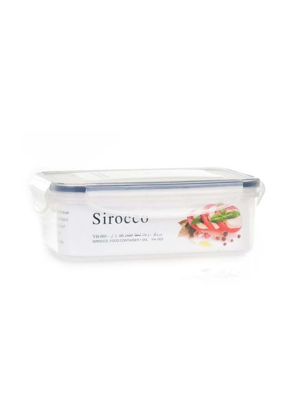Sirocco Food Container, 0.90 Liters, Clear