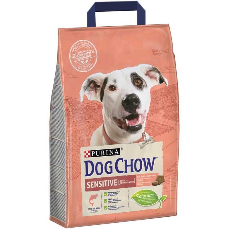 Purina Dog Chow Sensitive with Salmon Dry Dog Food Bag 2.5kg