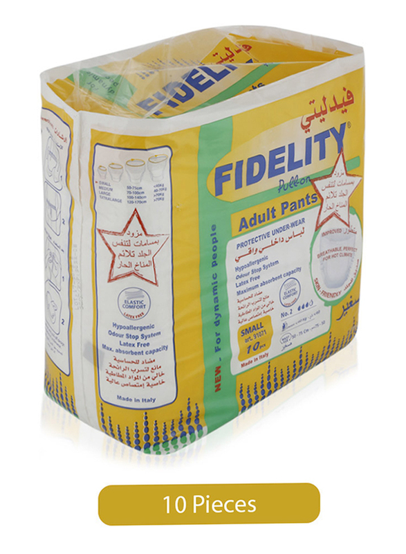 Fidelity Pull On Adult Pants Diapers, Small, 10 Pieces