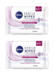 Nivea Gentle Cleansing Wipes for Eye, Lips & Face, 2 x 25 Wipes