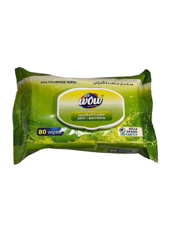 

Wow MultiPurpose Antibacterial Wipes, 80 Wipes