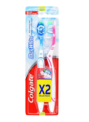 Colgate Max White Whitening Multipack Medium Toothbrush - 2 Pack - Multi Color
