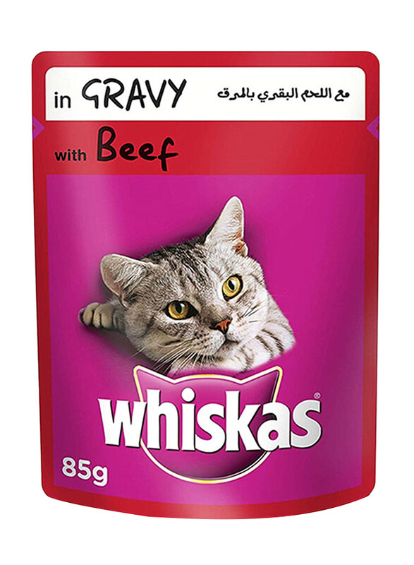 

Whiskas Tender Bites Beef in Gravy Wet Cat Food, 4 Pouches x 85 grams