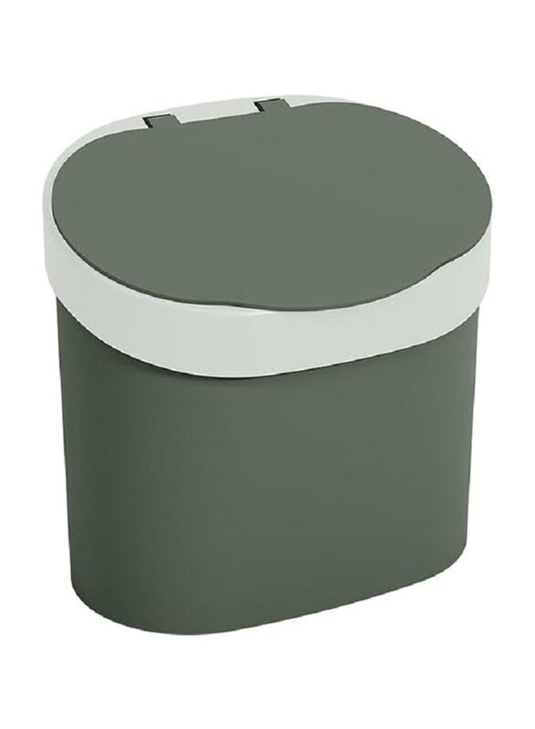 Coza Trash Can With Lid Eco Flora, 4 Liter, Green