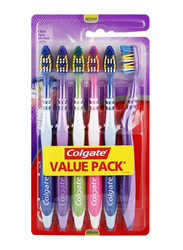 Colgate Zigzag Flexible Medium Toothbrush Value Pack, 6 Pieces