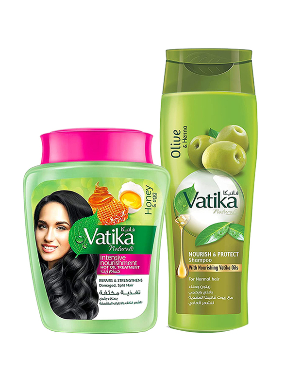 Vatika Naturals Hammam Zait Intensive Nourishment Shampoo for All Hair Types, 2 Pieces