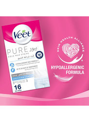 Veet Pure Cold Wax Strips for Sensitive Skin, 16 Strips
