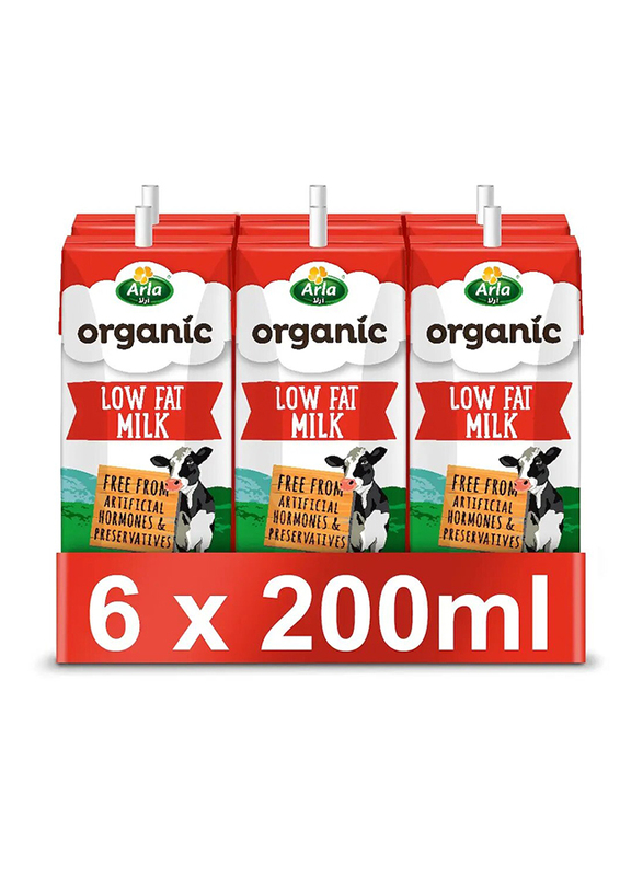 Arla Organic Low Fat Milk - 6 x 200ml