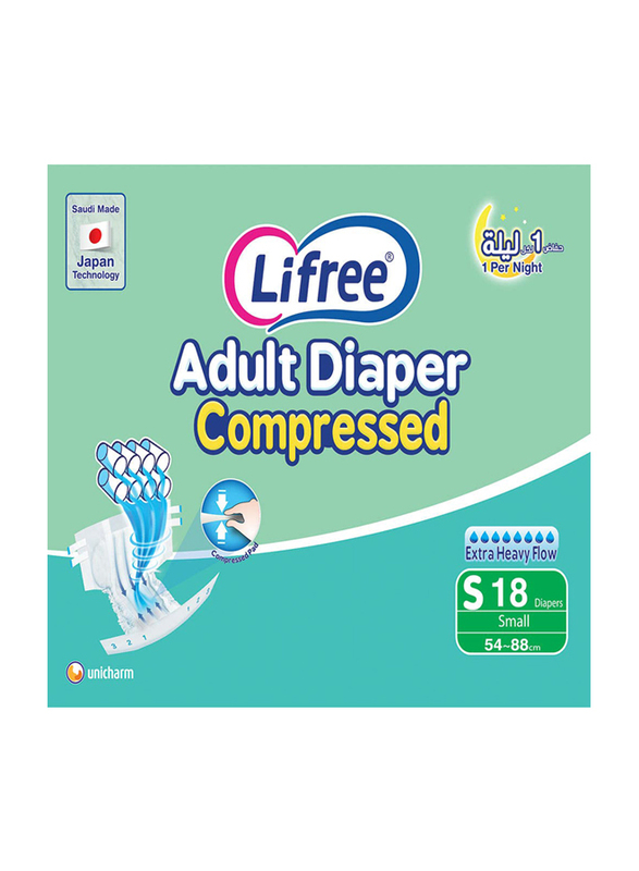 Lifree Adult Diapers Tape, Size Small, 18 Count