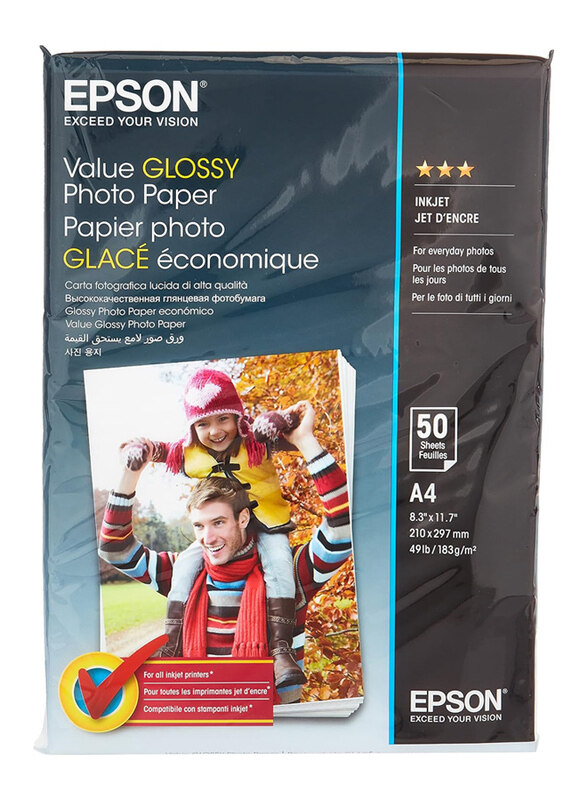 

Epson Value Glossy Photo Paper, 50 Sheet, A4 Size