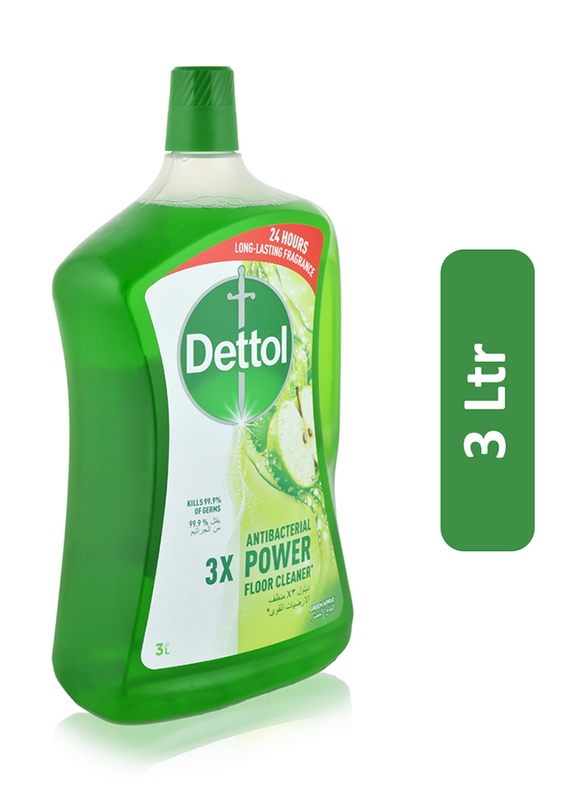 Dettol Power Green Apple Antibacterial Floor Cleaner, 3 Liters