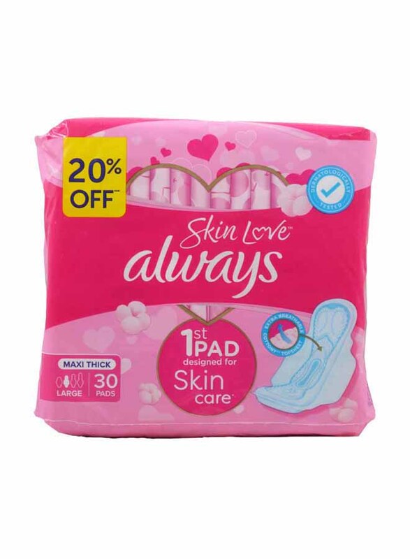 Always Sanitary Pads Maxi Thick Pink, 30 Pieces