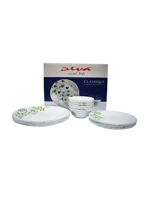 

La Opala 18 Piece Lap Clas Dinner Set, Blue