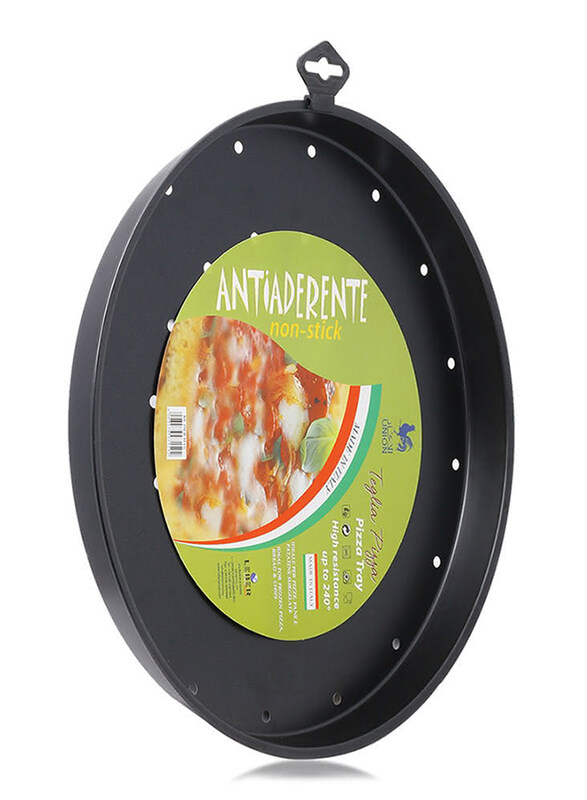 

Union Antiaderente Non-Stick Stainless Steel Round Pizza Pan, Black