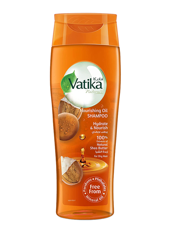 Vatika Naturals Oil Shea Butter Hydrate and Nourish Shampoo for All Hair Types, 2 x 425ml