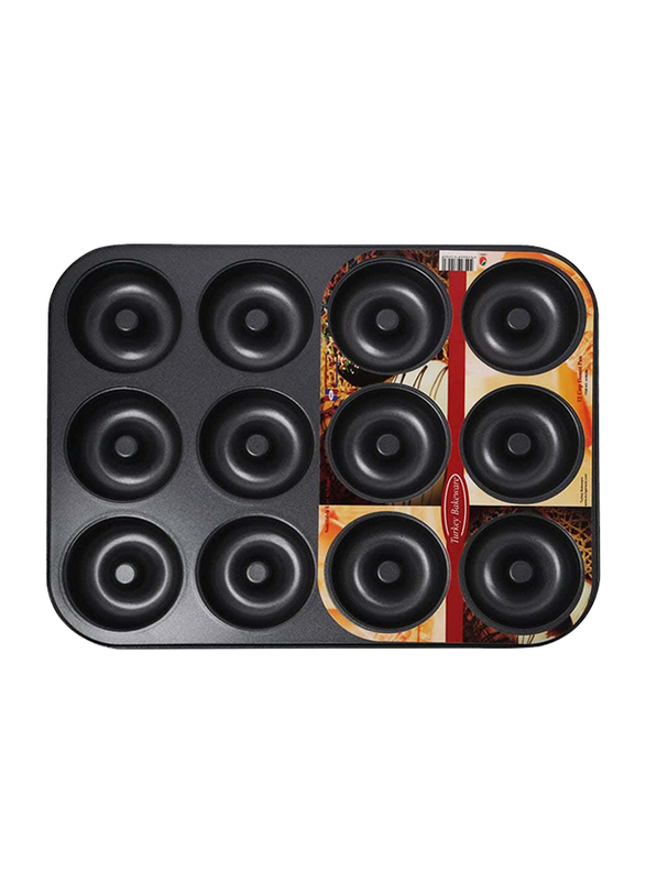Homemaker 12-Cup Donut Pan with Hook, Black