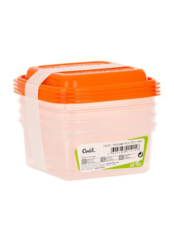 Codil Square Food Container, 500ml, Orange/White