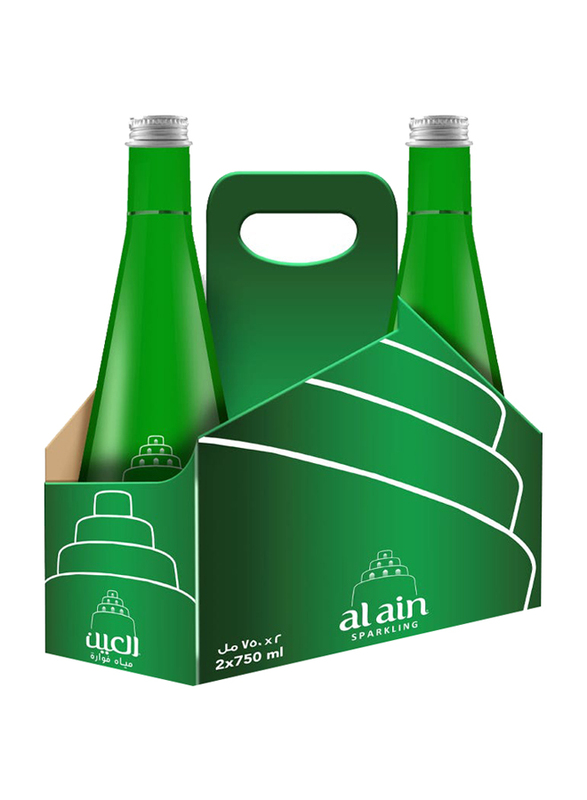 Al Ain Glass Bottle Sparkling Water, 2 x 750ml