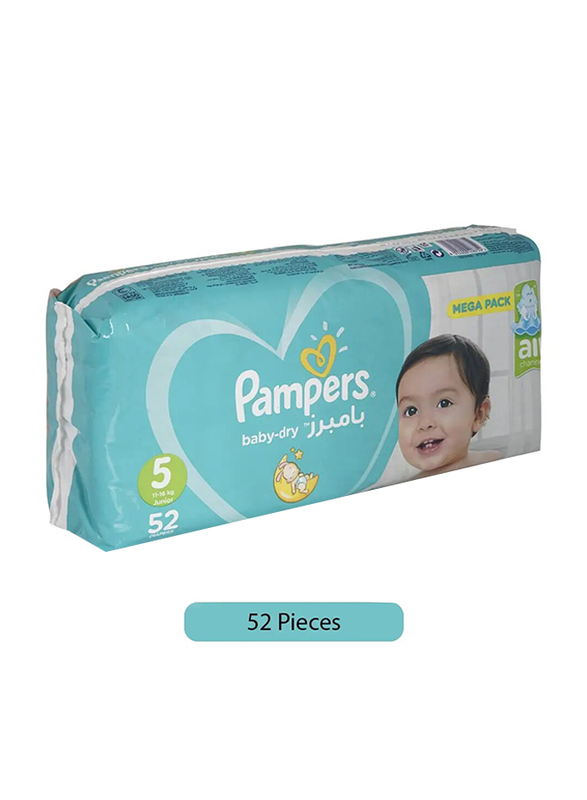 Pampers Baby Dry Diapers - Mega Pack, 52 Pieces