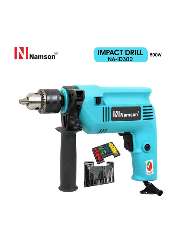 Namson 13mm Impact Drill with Accessories Set, 500W, Na-Id300, Multicolour