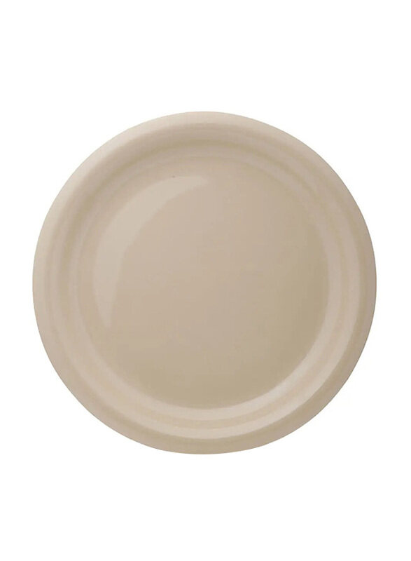 Hoover 11-inch Ceramic Round Plate, Beige