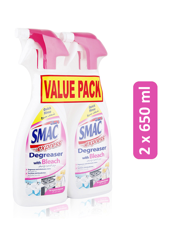 Smac Express Degreaser with Bleach, 2 x 650 ml