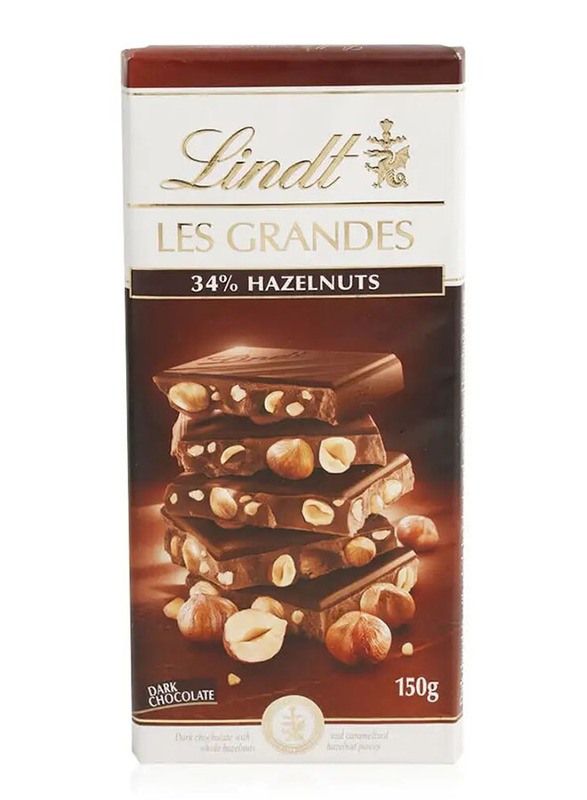 Lindt Les Grandes Dark Chocolate With Hazelnuts - 150g