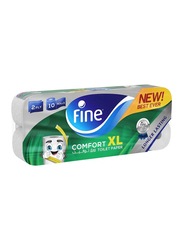 Fine Comfort, XL, Long Lasting, Absorbent, Sterilized, Soft, Flushable Toilet Paper - 2 Ply, Pack of 10 Rolls