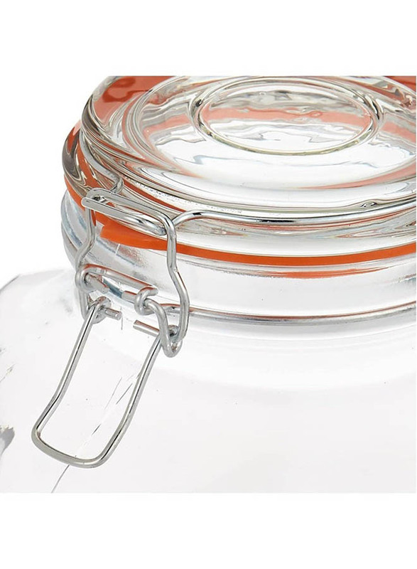 Sunray Glass Clip Jar, 500ml, Clear