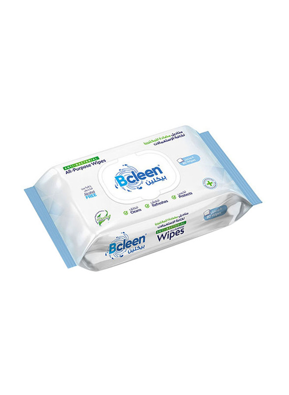 Bcleen Antibacterial Alcohol Free Fresh Wet Wipes, 80 Sheets