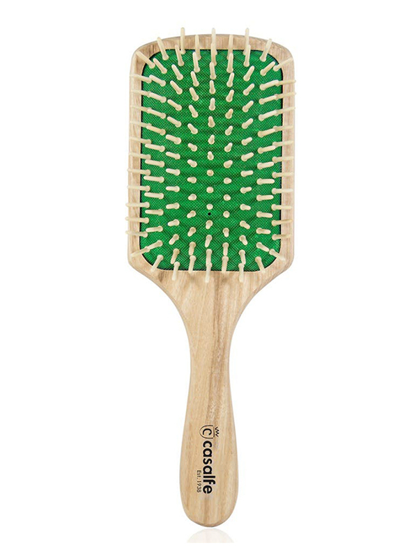 Casalfe Wooden Cushion Wooden Pins Paddle Brush, 1 Piece