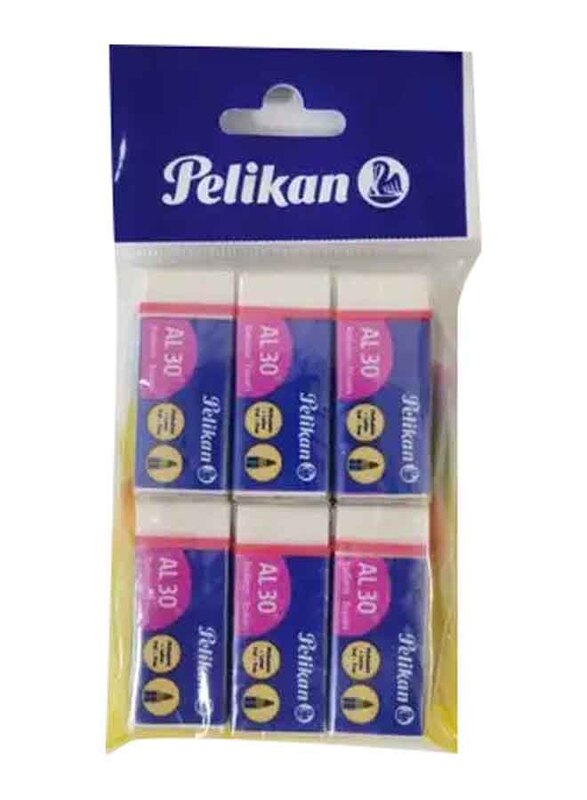 Pelikan Plastic Eraser AL30, 6 Pieces