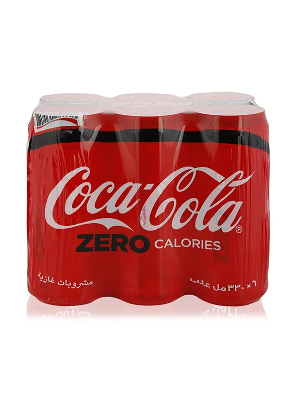 Coca-Cola Zero Carbonated Soft Drink - 6 x 330ml