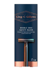 Gillette King C. Gillette Men's Double Edge Safety Razor with Platinum Coated Double Edge Blades, 6 Pieces